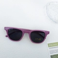 Lunettes de soleil pour enfants à monture violette carrée et protection UV400 - Violet Taro Gris
