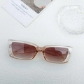 Retro rectangular sunglasses with champagne frames and brown gradient lenses - Champagne