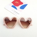 Lunettes de soleil de fête roses en forme de cœur avec verres dégradés marron décorées - Rose Riz
