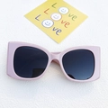 Chic light pink rectangular oversized sunglasses with dark lenses and thick frame - Pink