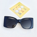 Chic oversized square black sunglasses with gradient lenses and thick frame - Dark Brown