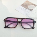 Lunettes de soleil oversize écaille de tortue avec verres dégradés violets et double pont - Monture Écaille Verres Violets