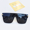 Classic oversized square sunglasses in black with unique gold metal cone details - Black and Gray