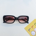 Retro thick black frame square sunglasses with pink gradient lenses and vintage style - 50-21-144 / Black Frame Pink Lens (8838359)