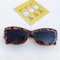 Retro tortoiseshell cat eye sunglasses with dark lenses and trendy leopard print frame - Leopard Print