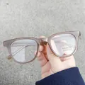 Occhiali anti-luce blu quadrati marrone traslucido per bambini con montatura UV400 - Montatura Tè al Latte Lenti Bianche