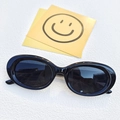 Gafas de sol ovales negras elegantes con montura retro gruesa y cristales oscuros - Negro y Gris