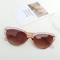 Cat eye sunglasses in champagne transparent frame with brown gradient lenses - Champagne