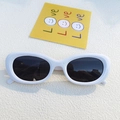Gafas de sol ovaladas vintage con montura blanca gruesa y lentes oscuras anti-UV - Blanco Porcelana