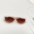 Lunettes de soleil œil de chat rétro avec monture champagne et verres marron pour femme - Champagne