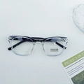 Lunettes carrées enfant dégradé gris noir avec verres anti-lumière bleue et UV400 - Monture Transparente Branches Noires