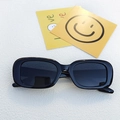 Gafas de sol rectangulares clásicas en color negro brillante para hombre y mujer - Negro y Gris