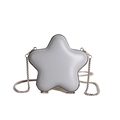 Star-shaped mini crossbody bag with silver chain strap in off-white matte finish - Gray