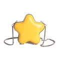 Mini star-shaped lipstick bag in bright yellow with silver chain strap for women - Yellow