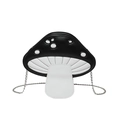 Unique mushroom-shaped crossbody bag in black and white with metal chain strap - Black