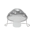 Creative silver mushroom chain bag with metallic finish and polka dot pattern - Silver