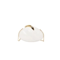 Moderne witte acryl schelptas met goudkleurige sluiting en fijne metalen kettingriem - Wit