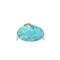 Artistieke marmeren hars schelptas in aquablauw met gouden kettingriem - Blauw