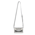 Bolso de cámara plateado Y2K con diseño de cassette retro y correa ajustable para hombro - Plateado