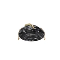 Modieuze zwart-witte marmeren acryl clutch tas met gouden halve maan sluiting en ketting riem - Zwart