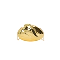 Elegant gold pebble-shaped metal evening clutch bag with fine chain strap for women - Gold
