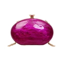 Magenta Acryl-Abendtasche in Marmor-Optik mit goldenem Verschluss und Kettenriemen - Rosenrot