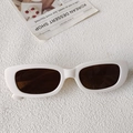 Lunettes de soleil blanches épaisses rectangulaires pour enfants avec verres foncés - Blanc Cassé