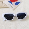 Retro-Cateye-Sonnenbrille mit dickem weißem Rahmen und dunkelgrauen Gläsern - Weiß