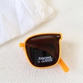 Bright orange foldable polarized kids sunglasses with UV400 protection and square frames - Orange
