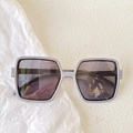 Kids square gray purple sunglasses with UV400 gradient lenses and metal rivet accents - Grey Frame Grey Lens