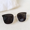 Kids white square polarized sunglasses with dark lenses and UV400 protection - Off White