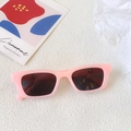 Matte pink square kids sunglasses with UV400 lenses and stylish minimalist frame - Pink