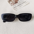 Lunettes de soleil rétro noires pour enfants avec monture rectangulaire en plastique - Noir Mat