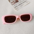 Lunettes de soleil roses rectangulaires pour enfants avec verres brun foncé - Rose foncé
