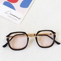 Lunettes de soleil rétro pour enfants avec monture noir et or et verres rose clair - Monture Noire Verres Rose Clair