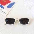 Kids' square white frame sunglasses with UV400 protection and dark lenses - Off White