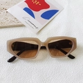Lunettes de soleil œil de chat irrégulières en marron clair avec des verres dégradés chic - Thé Gelée