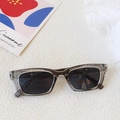 Kids square sunglasses with translucent grey frame and dark grey UV400 lenses - Smoke Gray