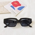 Lunettes de soleil œil-de-chat géométriques noires avec monture irrégulière - Noir et Gris