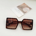 Gafas de sol cuadradas de gran tamaño a la moda con montura de carey elegante - Estampado de leopardo