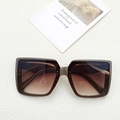 Oversized square retro sunglasses featuring dark frames and brown gradient lenses - Premium Grey