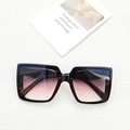 Oversized black square sunglasses with purple-pink gradient lenses and sleek frames - Dusty Pink