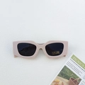 Chic pink polygon sunglasses for kids with UV400 grey lenses and retro chunky frames - Gray