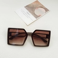 Fashion oversized square sunglasses in dark coffee frame with brown gradient lenses - Coffee