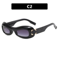 Hip hop sunglasses in black thick frame with purple gradient lenses and geometric patterns - Bright Black / Gradient Gray