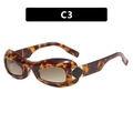 Retro hip hop oval sunglasses in dark tortoiseshell finish with gold hinge details - Leopard Brown Gradient