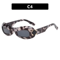 Modern grey tortoiseshell hip hop sunglasses with gold hinge and dark lenses - Mixed Tortoise Gray Lens