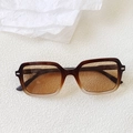 Retro square leopard print sunglasses with gradient brown lenses and metal rivet details - Tea Gradient