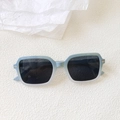 Square vintage sunglasses featuring blue and white gradient frame with dark lenses - Blue White Gradient