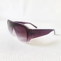 Oversized wrap-around sunglasses with gradient purple lenses and translucent purple frame - Brown White Frame Purple Gradient Lens